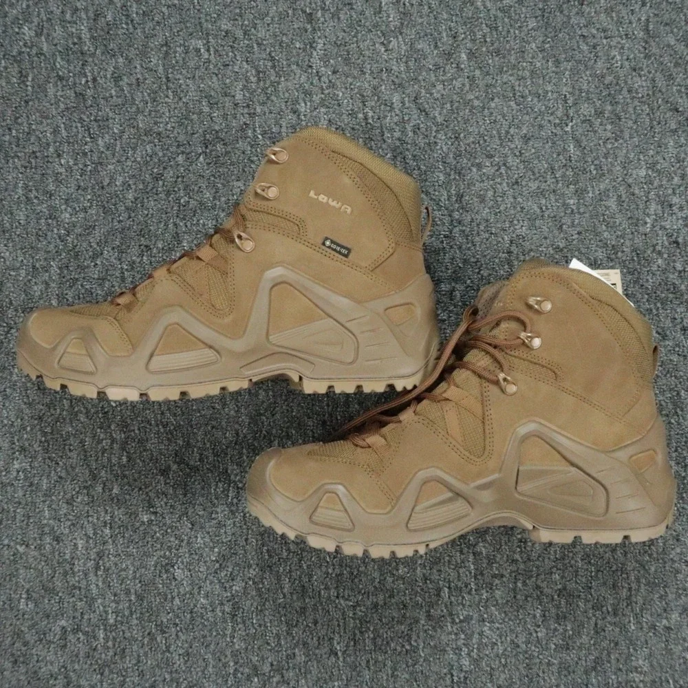 Lowa Boots Mens 12 Coyote Brown Zephyr GTX Mid TF Gore Tex Hiking Task Force